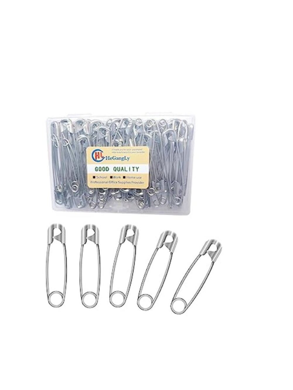 80Pcs 2.2in Heavy Duty Safety Pins Stainless Steel Sewing Laundry Use Baby Wear!